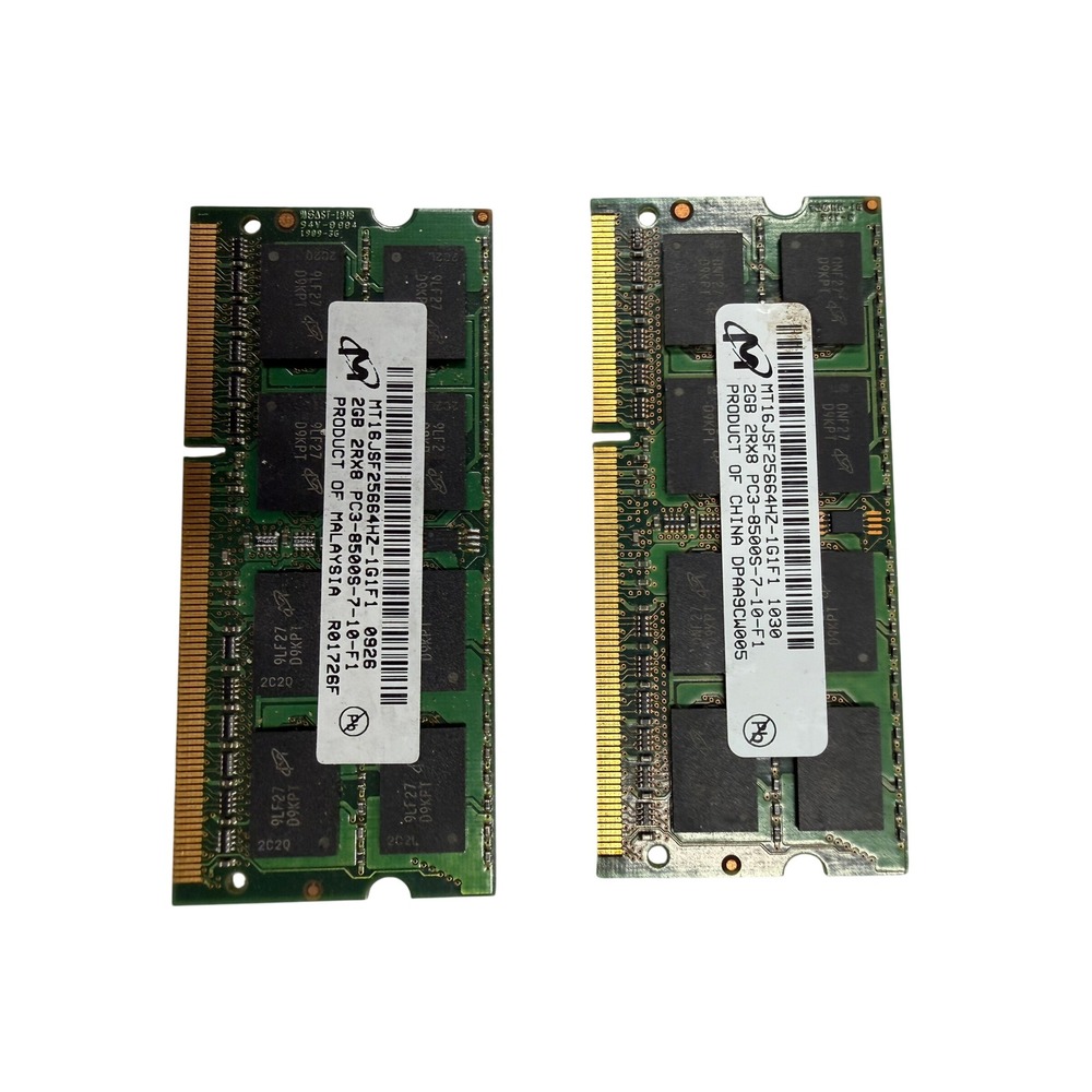 Micron 4GB Kit 2x2GB DDR3 1066MHz PC3-8500S Laptop RAM